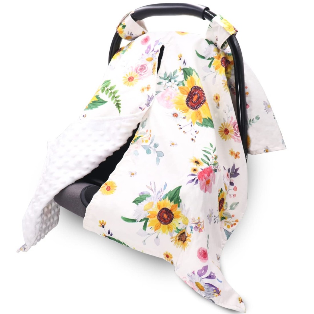 TANOFAR Car Seat Cover Baby, Carseat Covers Baby Boy Girl, Peekaboo Opening Infant Car Seat Cover for Winter, Warm &amp; Cozy, Floral