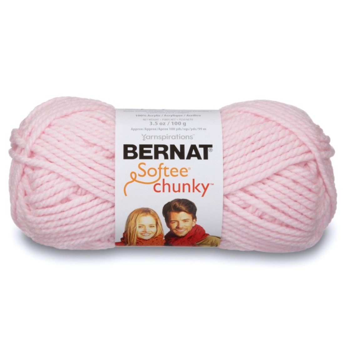 Bernat Softee Chunky Yarn 35 Oz Gauge 6 Super Bulky Baby Pink