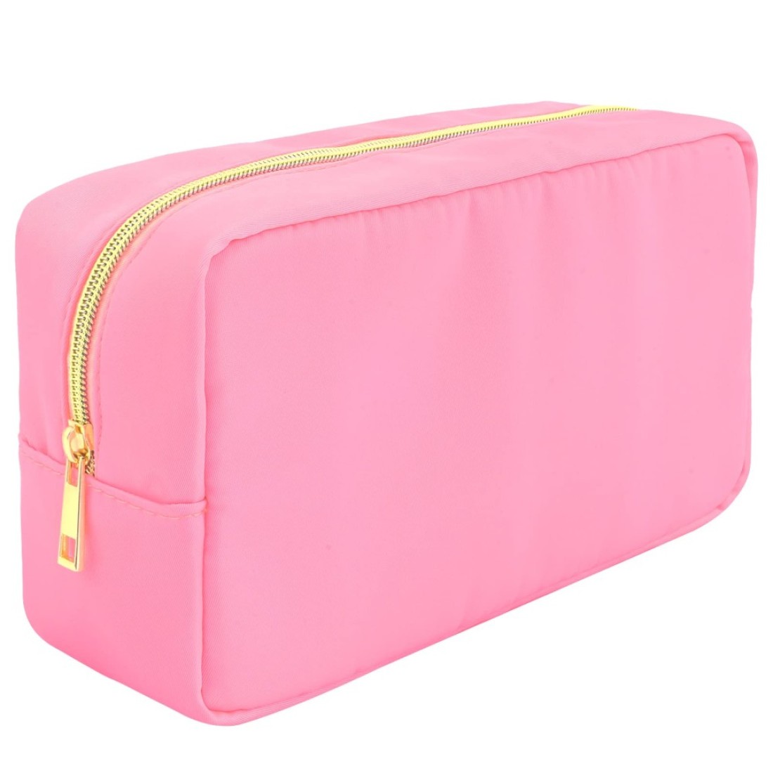 Nylon Makeup Bag Large Makeup Pouch Nylon Zipper Pouch Cute Cosmetic Bag Travel Makeup Bag for Women Diy Chenille Letter Bag Stuff Bag Portable Waterproof Toiletry Bag (Pink)