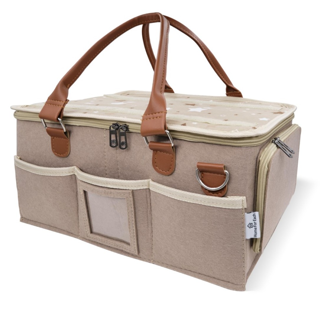 HOME FOR EACH Baby Diaper Caddy Organizer with Lid Multiple Compartments Baby Caddy Waterproof Diaper Tote Bag for Infants Travel Baby Bag for Must Haves Baby Gift Basket for Newborn Essentials