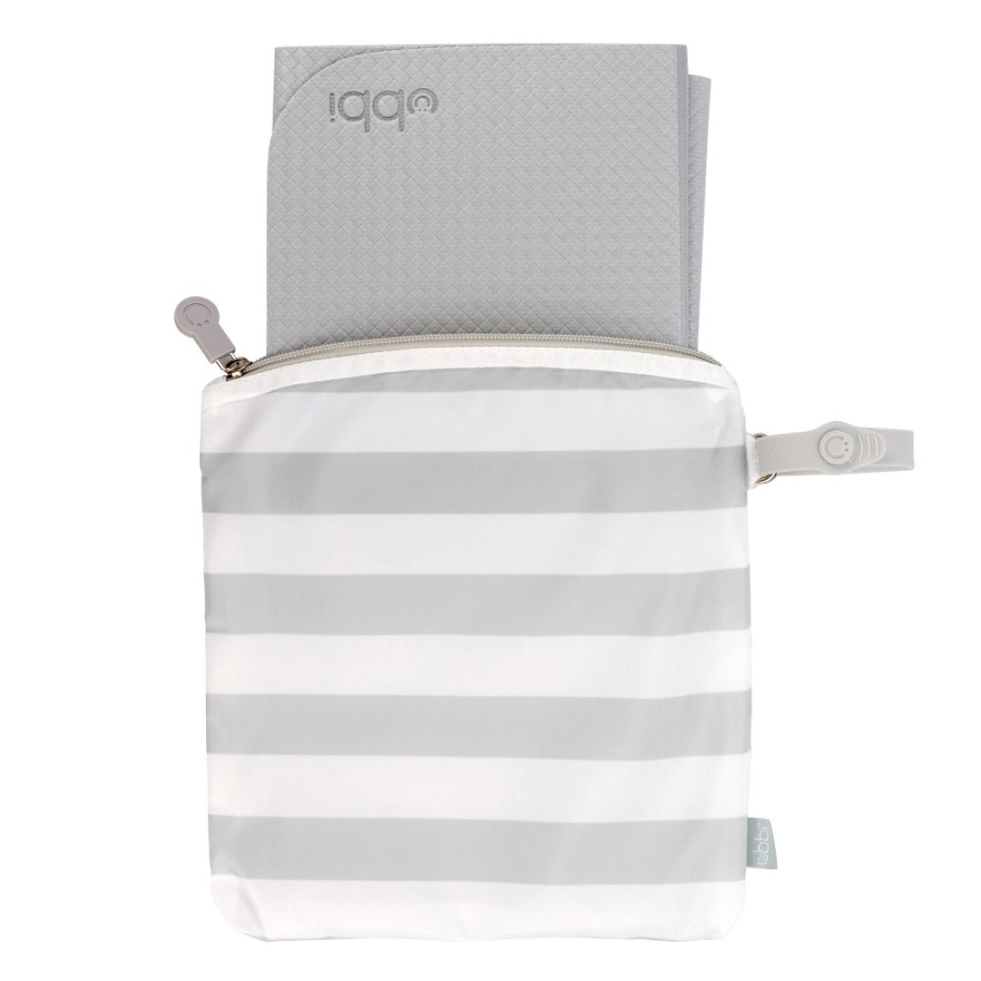 Ubbi On-the-Go Changing Mat with Carrying Bag, Soft and Comfortable Diaper Bag Accessory Must Have for Newborns, Easy to Clean, Portable Changing Pad, Gray
