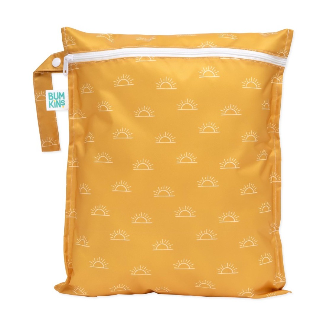 Bumkins Waterproof Wet Bag for Baby, Travel, Swim Suit, Cloth Diapers, Pump Parts, Pool, Gym Clothes, Toiletry, Strap to Stroller, Daycare, Zipper Reusable Bag, Wetdry Packing Pouch, Yellow