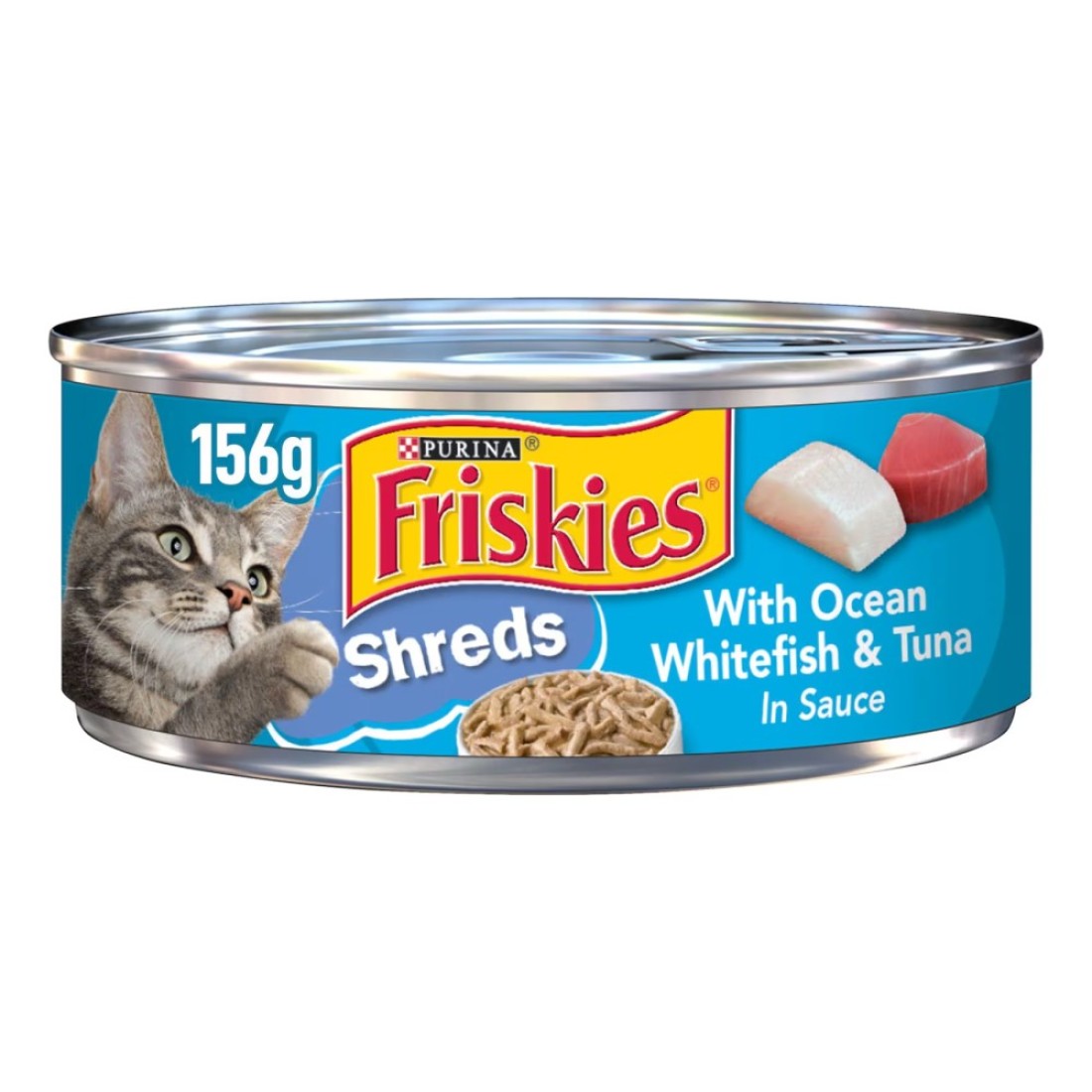 Purina Friskies Savoury Whitefish and Sardines Flavour Shreds Wet Food for Cat, 156g