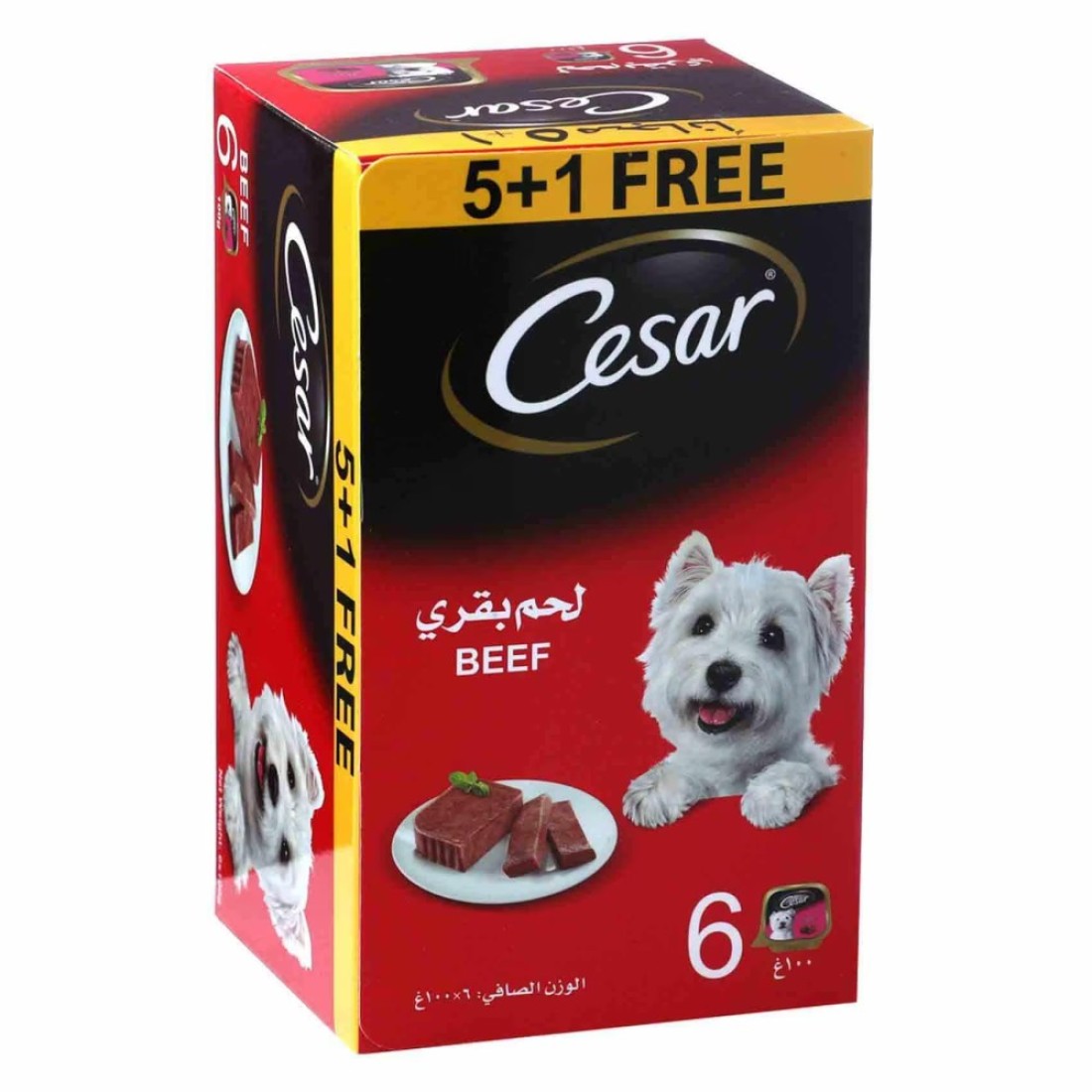 Cesar Beef Flavoured Wet Food for Dog, 100g Pack of 6