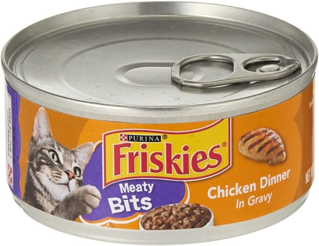 Purina Friskies Cat Wet Food Meaty Bits Chicken Dinner 5.5oz - Pack of 12