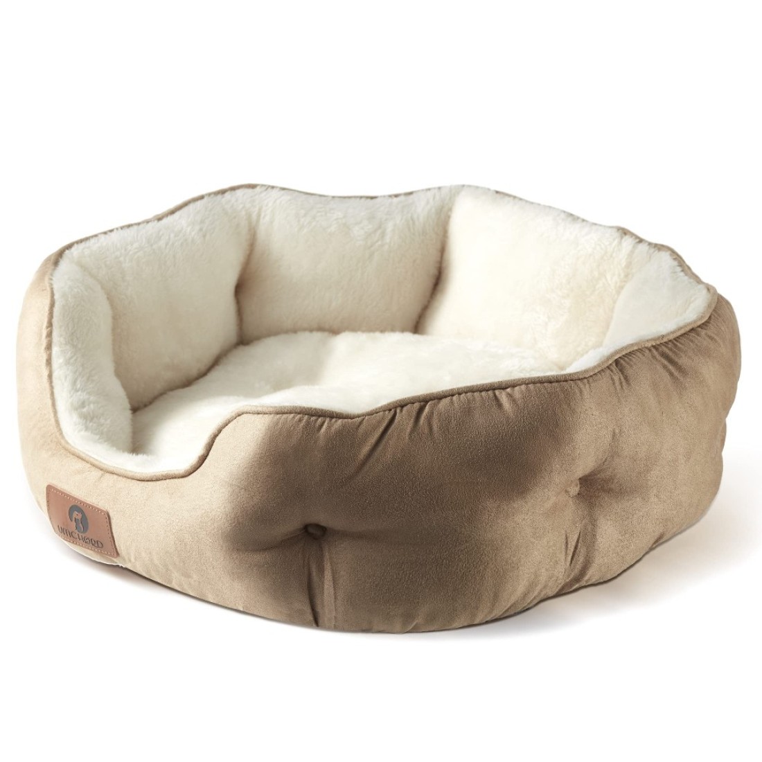 Asvin Small Dog Bed for Small Dogs Cat Beds for Indoor Cats Pet Bed for Puppy and Kitty Extra Soft Machine Washable with AntiSlip WaterResistant Oxford Bottom Light Brown 20 inches