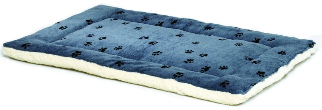 MidWest Homes for Pets Reversible Paw Print Pet Bed in Blue Cream Dog Bed Measures 235L x 17W x 28H for Small Dogs Machine Wash