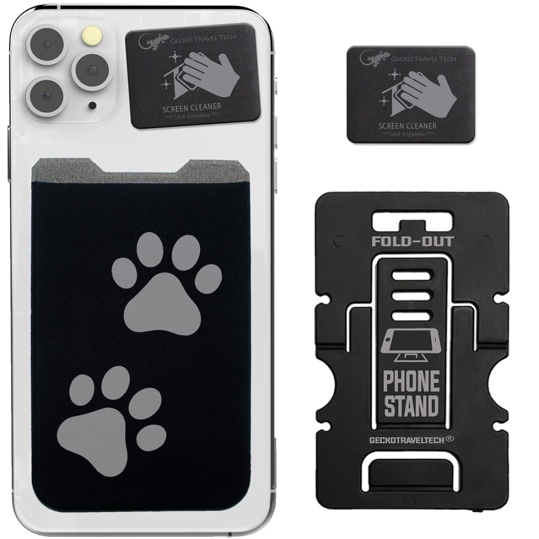 Gecko Travel Tech Phone Credit cardholder Dog Paw Big Phone Card Holder Dog PAW Big