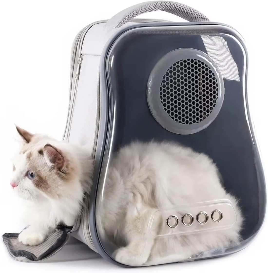 Vsell24 Cat Backpack Carrier Transparent Space Capsule Backpack For Traveling, Camping And Hiking For Cats Kittens And Puppies 40X33.5X24Cm