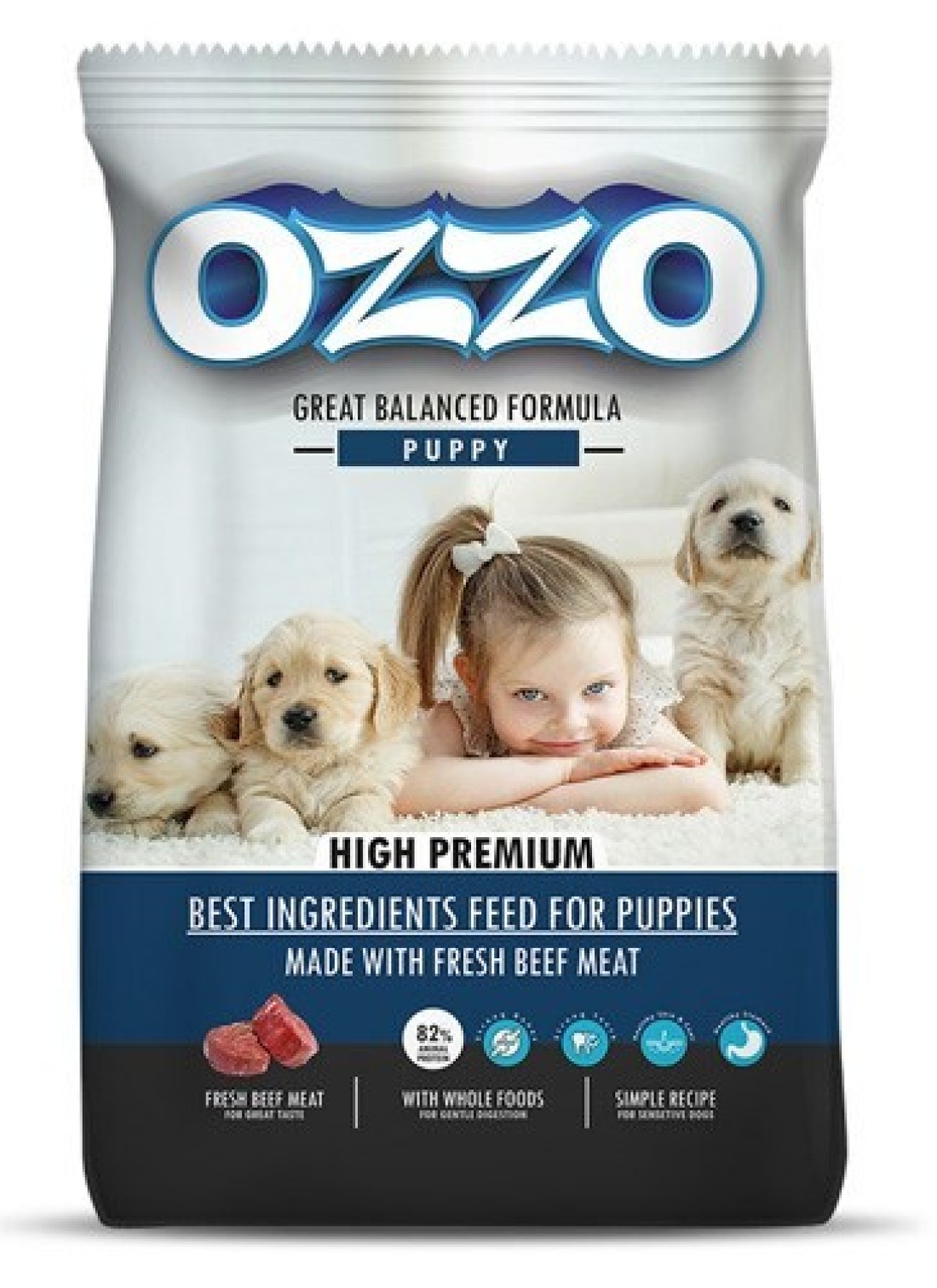 OZZO Puppy Premium Dry Food &ndash; Complete Nutrition for Growing Puppies, Rich in Omega Fatty Acids and Beta-Glucans 15 Kg