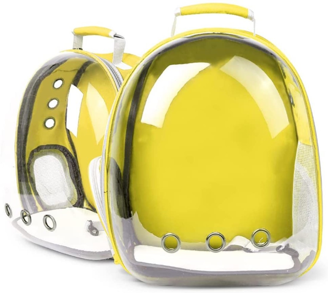 Generic Nyganmelloz Pet Carrier Backpack, Cats And Puppies Cat Breathable Bag Pet Portable Carrier Bag Outdoor Travel Backpack For Cat And Dog Transparent Space (Yellow)