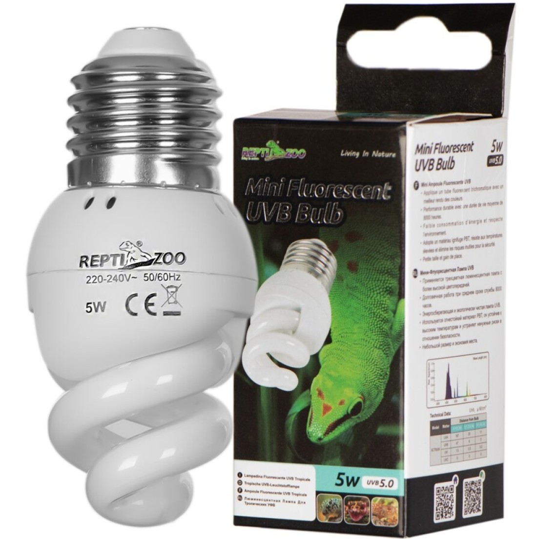 Reptizoo Mini Fluorescent UVB Bulb 5W