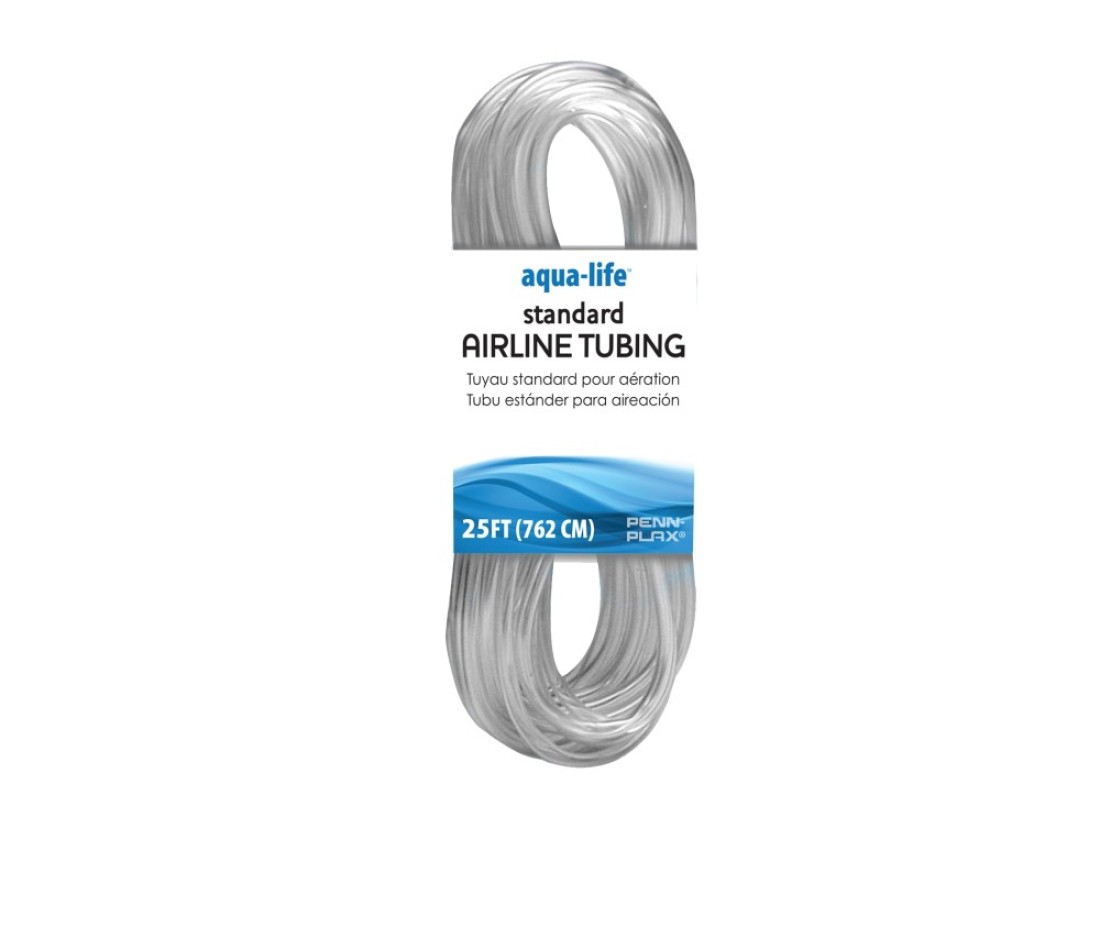 PennPlax Standard Airline Tubing for Aquariums Clear and Flexible Resists Kinking Safe for Freshwater and Saltwater Fish Tanks 25 Feet