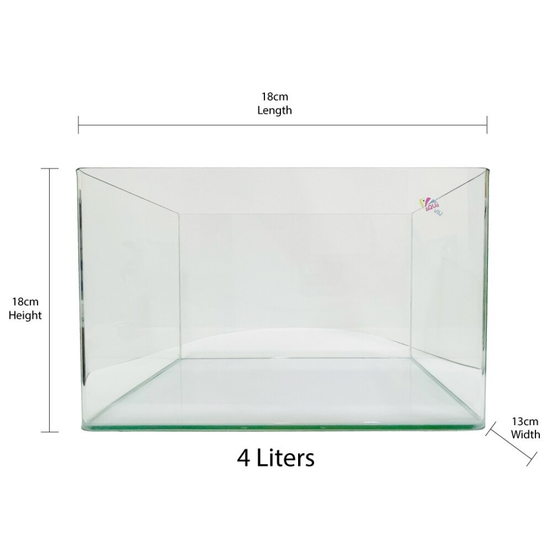 Aqua Viu Curved Glass Tanks - 18 x 13 x 18 cm
