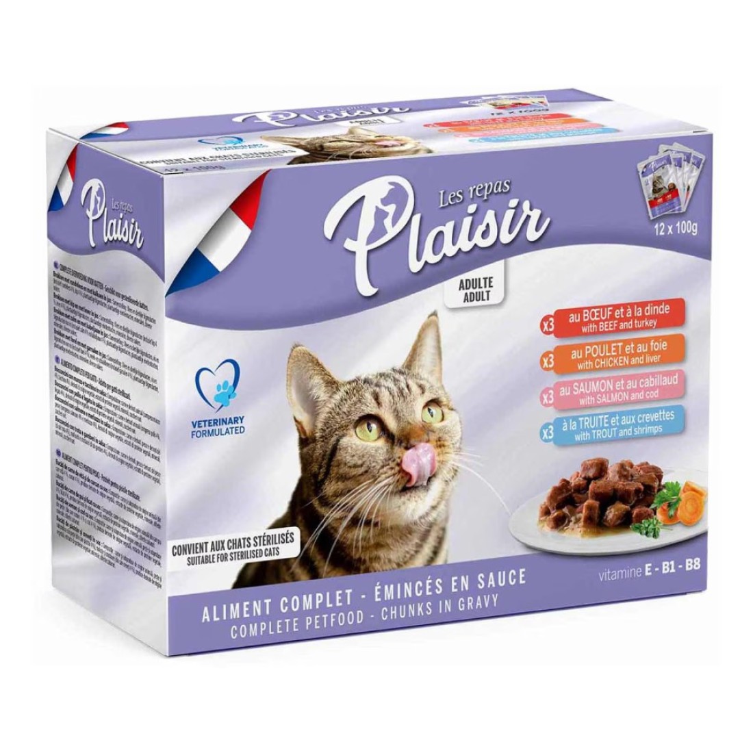 Les Repas Plaisir Cats Chunky In Gravy 100g Pack of 12