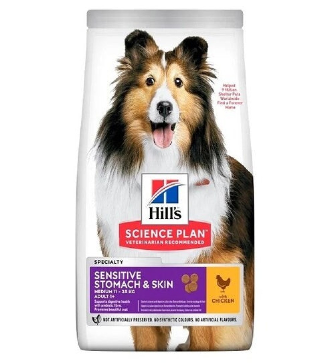 Hills Science Plan Sensitive Stomach &amp; Skin Medium Adult Dog Food With Chicken - 2.5Kg