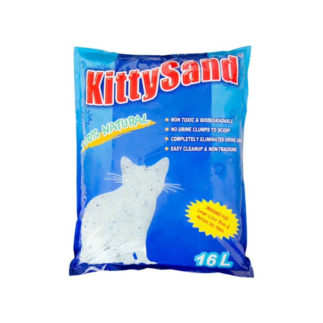 Kitty Sand 100% Natural Crystal Cat Litter 16L