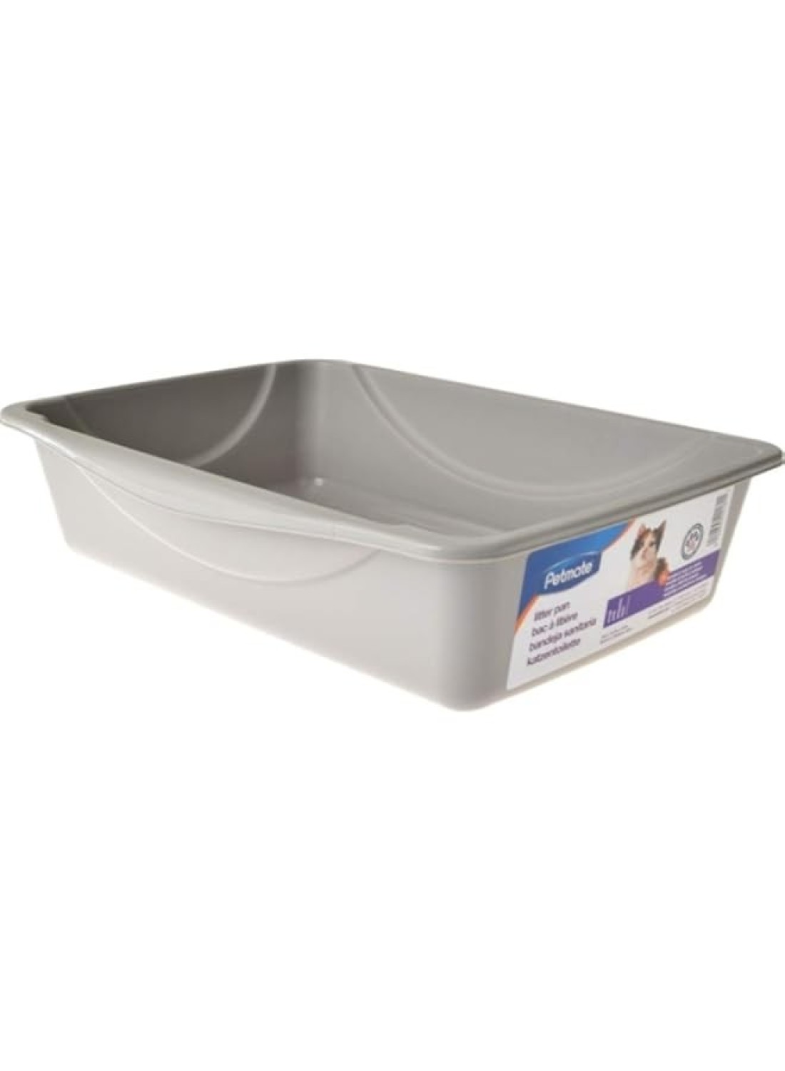 Petmate Open Cat Litter Box,Mouse Grey, Small (14&quot;x10.5&quot;x3.5&quot;)