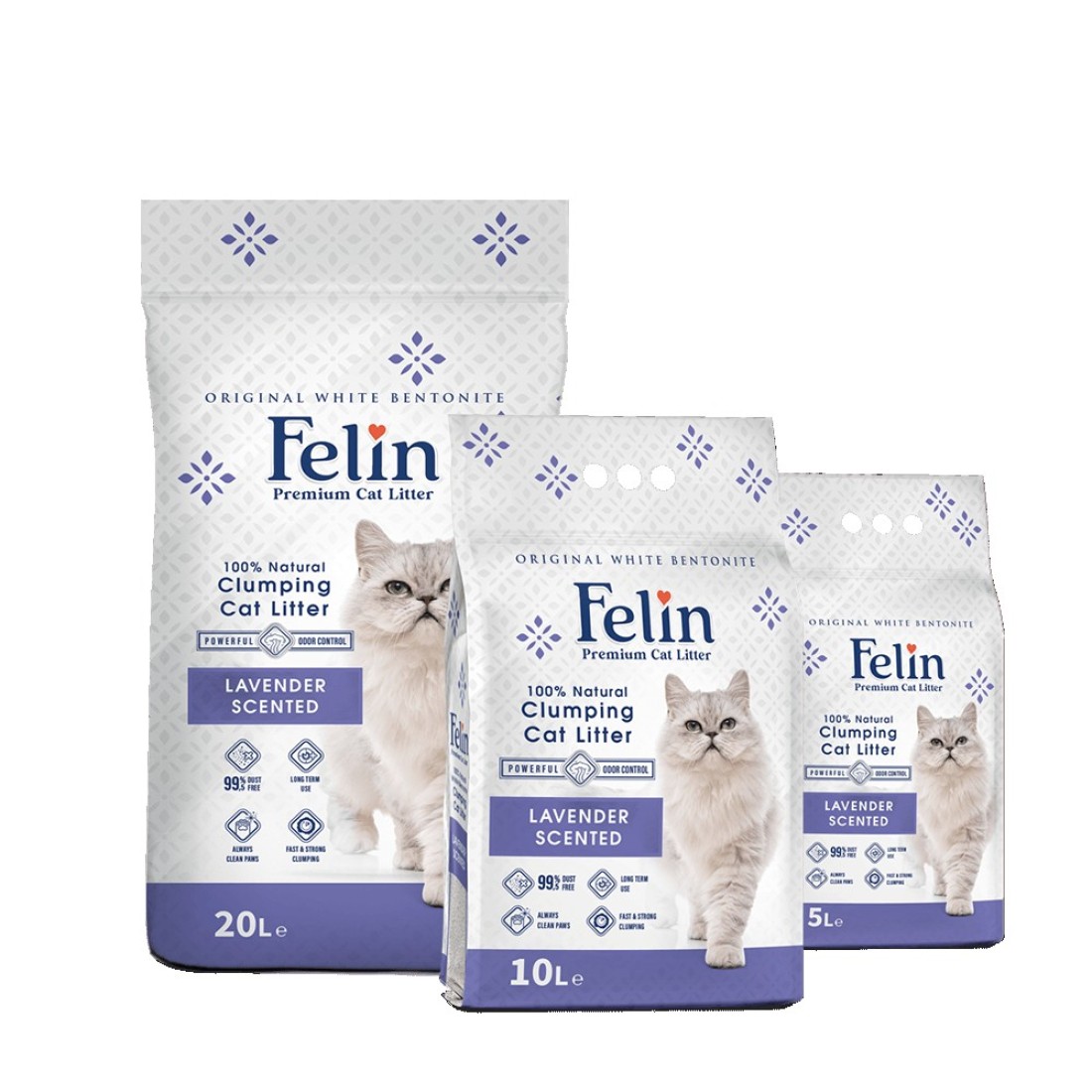 Felin Premium Series Cat Litter (Lavender Scented, 5L)