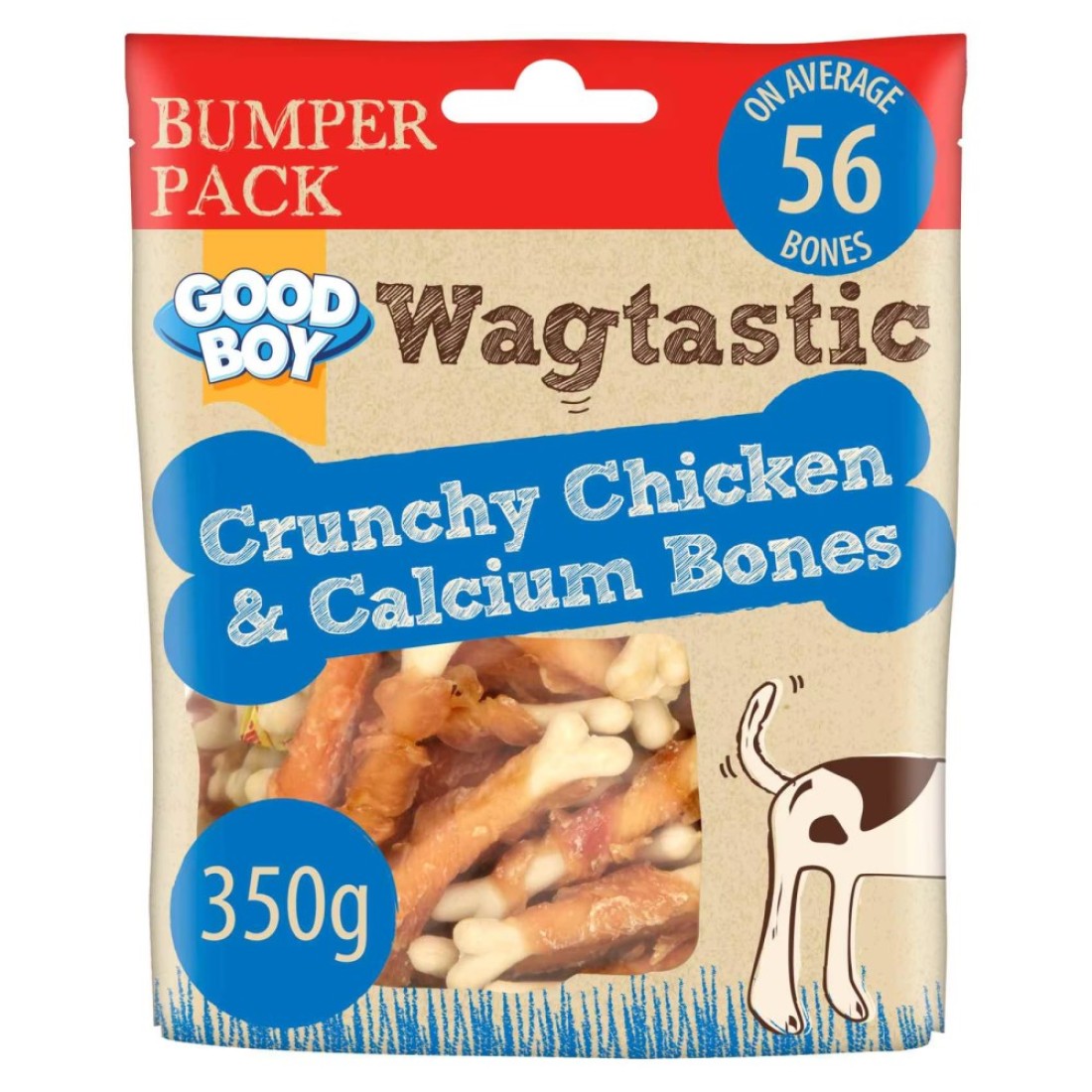 Good Boy Wagtastic Crunchy Chicken and Calcium Bones 350g