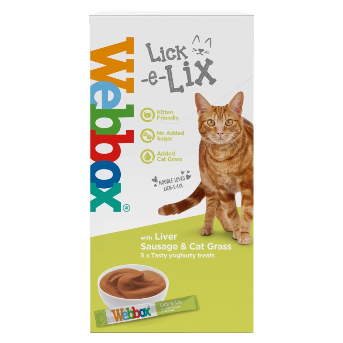 Webbox Lick-e-lix With Liver Sausage And Cat Grass Yoghurty Cat Treats 75g