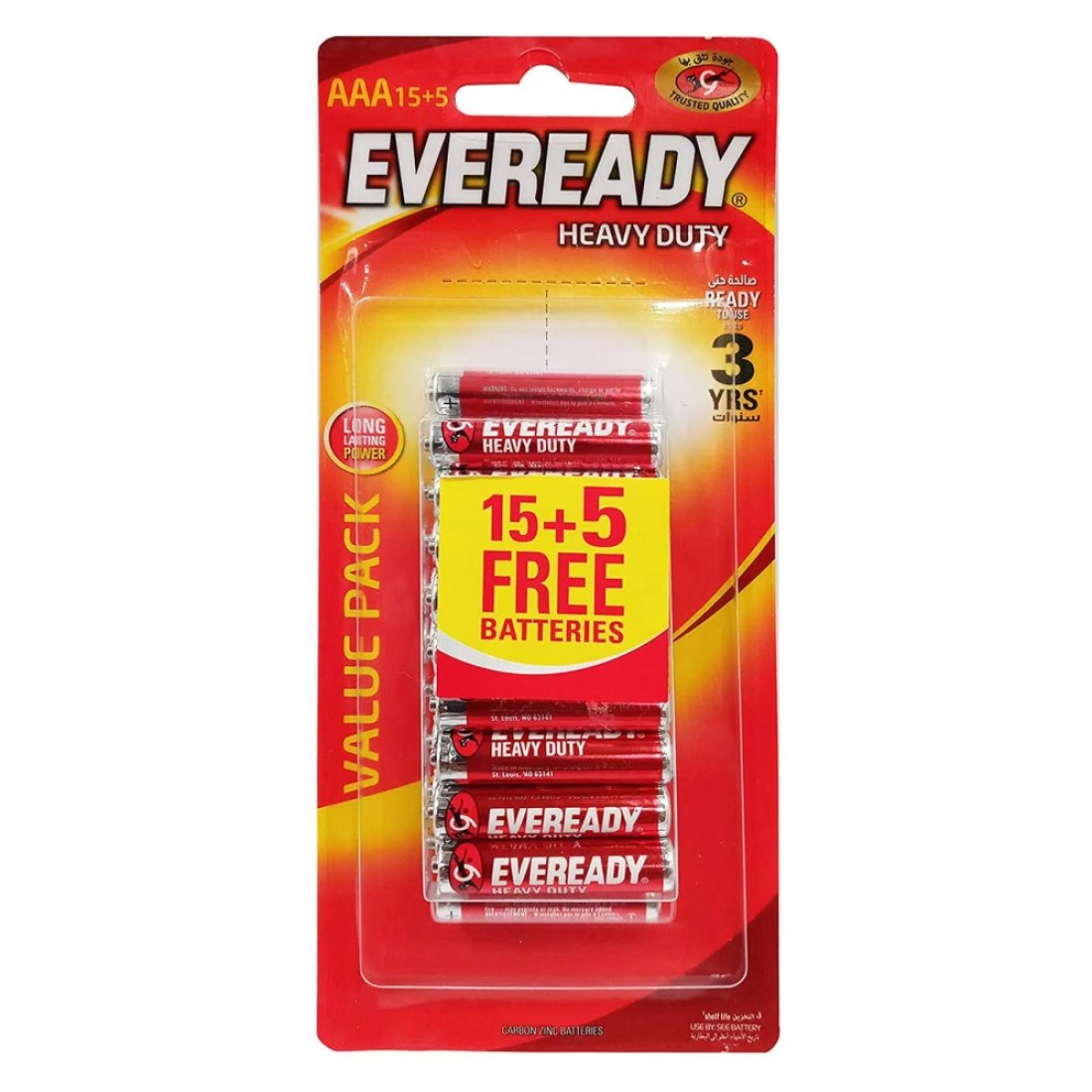 Eveready AAA Batteries Red 20 PCS