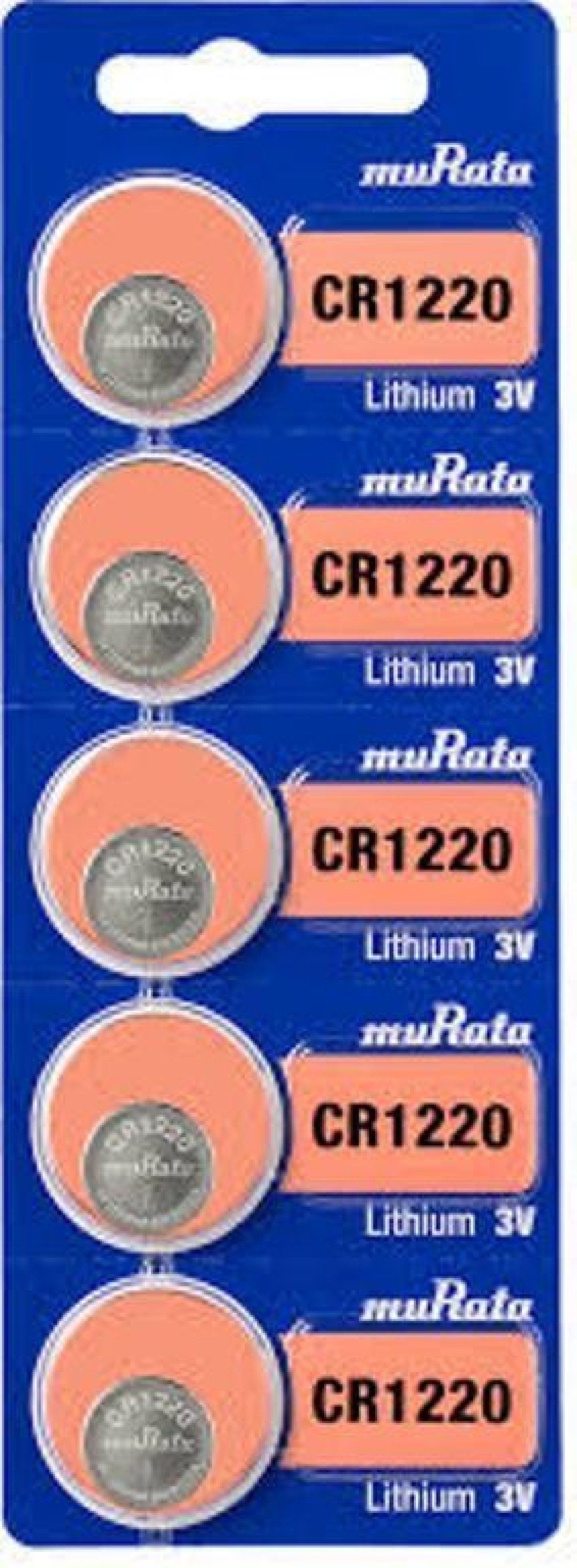 Murata CR1220 Lithium 3V (muRata) Japan Batteries &ndash; 5 Pieces
