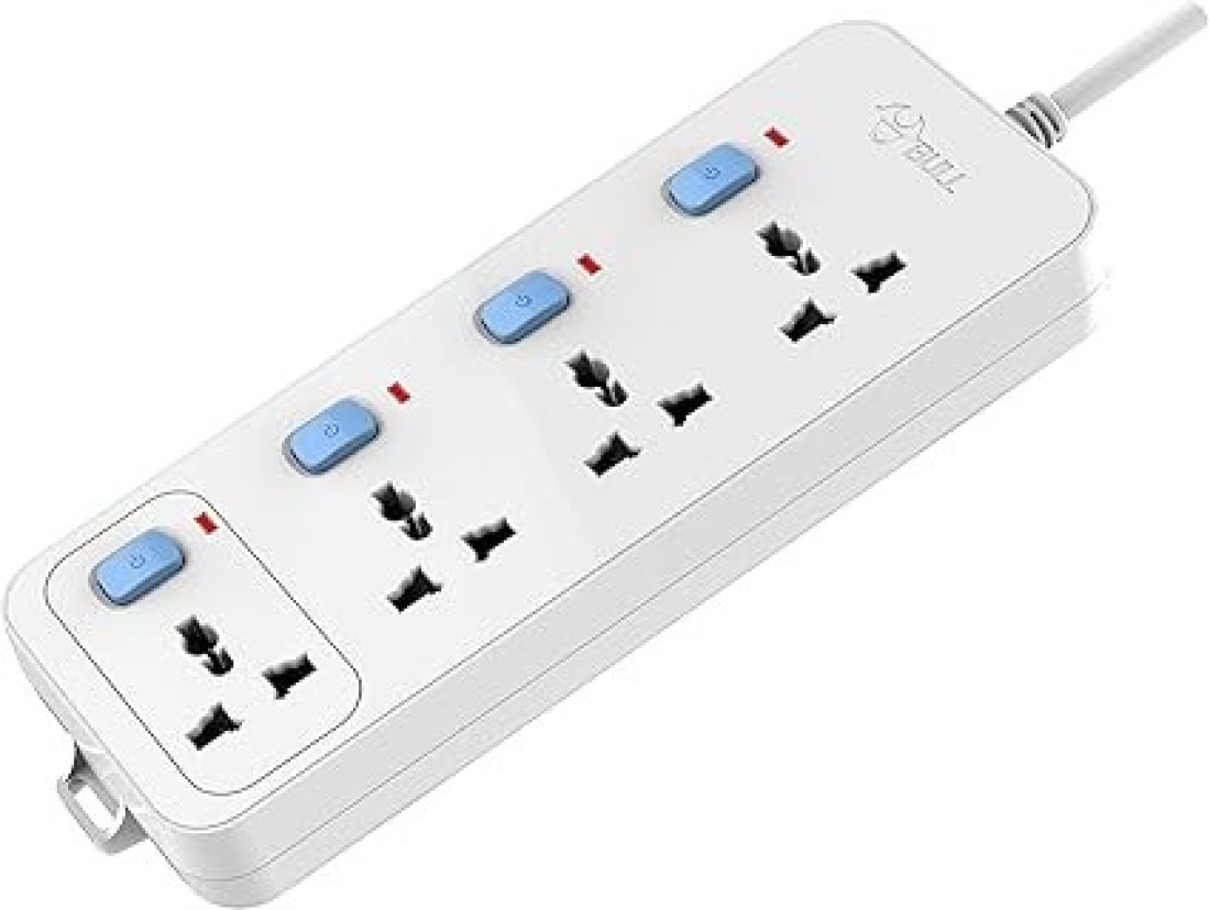 Gongniu 4 Socket Extension Board with 4 Switch and Wire Power Extension for Home, Office Extension Socket