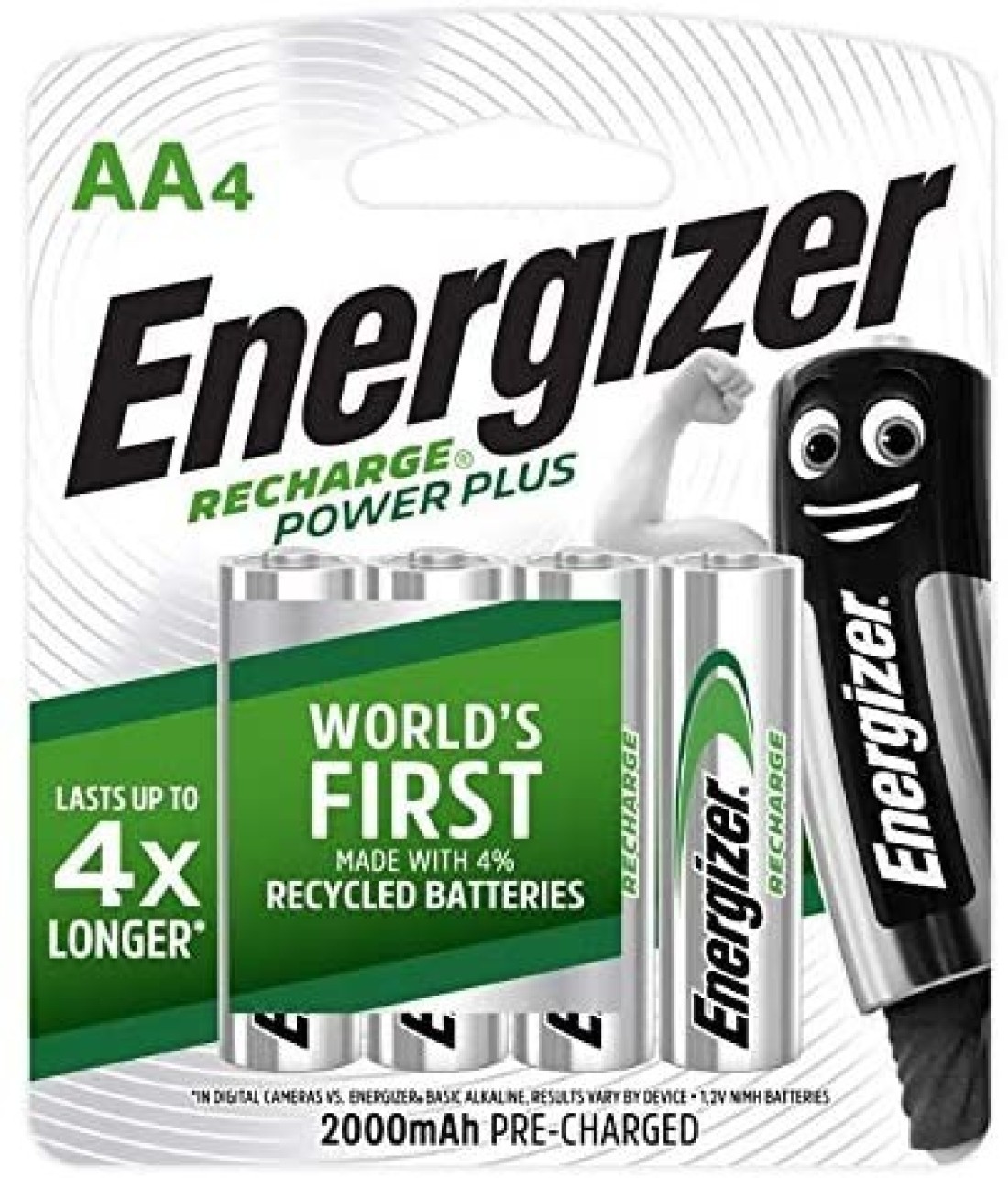 Energizer Recharge Universal AA Rechargeable Multipurpose Battery, 2000 mAh,