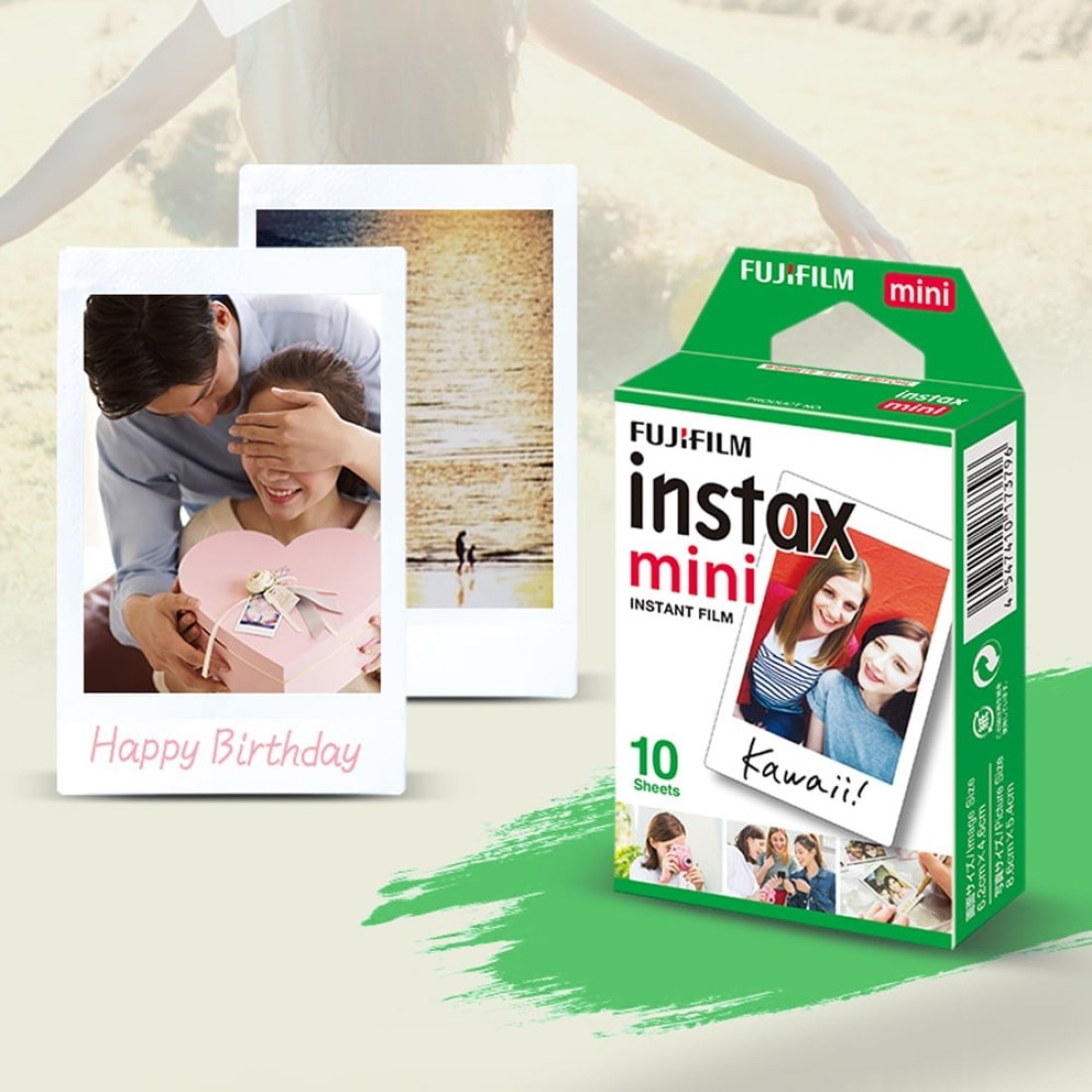 Fujifilm-Instax Mini 10 Sheets White Film Photo Paper Snapshot Album Instant Print for Instax Mini 7s/8/25/90/9