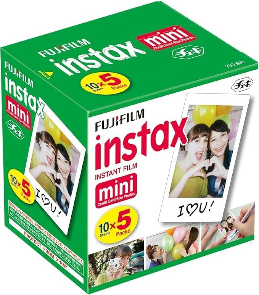 Fujifilm Instax Mini Instant Film, 10 Sheets&Atilde;&fnof;&acirc;&euro;&rdquo;5 Pack(Total 50 Shoots)