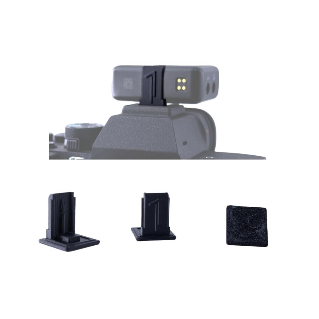BasementCreator Cold Shoe Mount Replacement for DJI Mic 3D Printed Fits Camera Hot Shoe Mounted 3 Pack Black BCDM1M