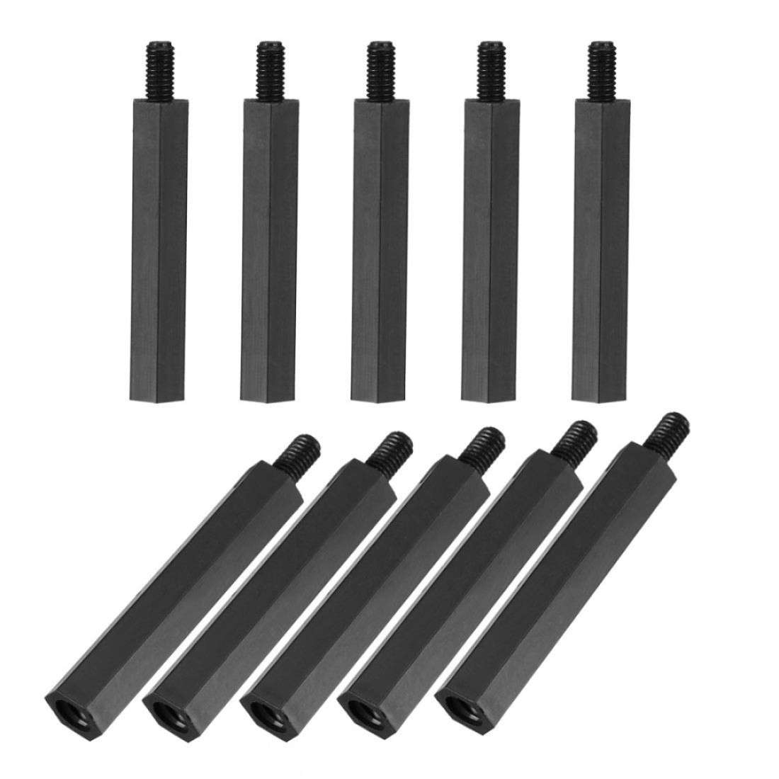 uxcell M3x30mm+6mm Male-Female Hex Nylon PCB Motherboard Spacer Standoff for FPV Drone Quadcopter, Computer &amp; Circuit Board Black 50pcs