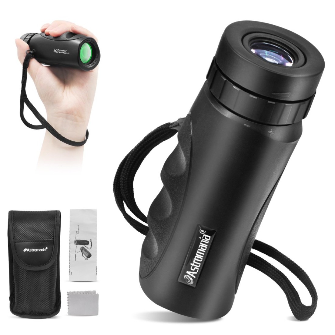 Astromania Upgraded 8x25 Waterproof Compact Monocular, Smaller Size Easier to Carry Around for Bird Watching Hunting Camping Hiking Sport Game Concerts