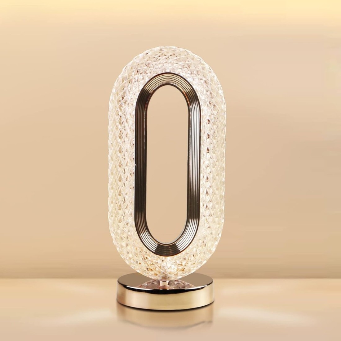 Fitto Touch Control Crystal Table Desk Lamp - Elegant LED Light with Adjustable Brightness, Dimmable Touch Sensor, Modern Decor for Office, Bedroom, Living Room, Nightstand, and Study