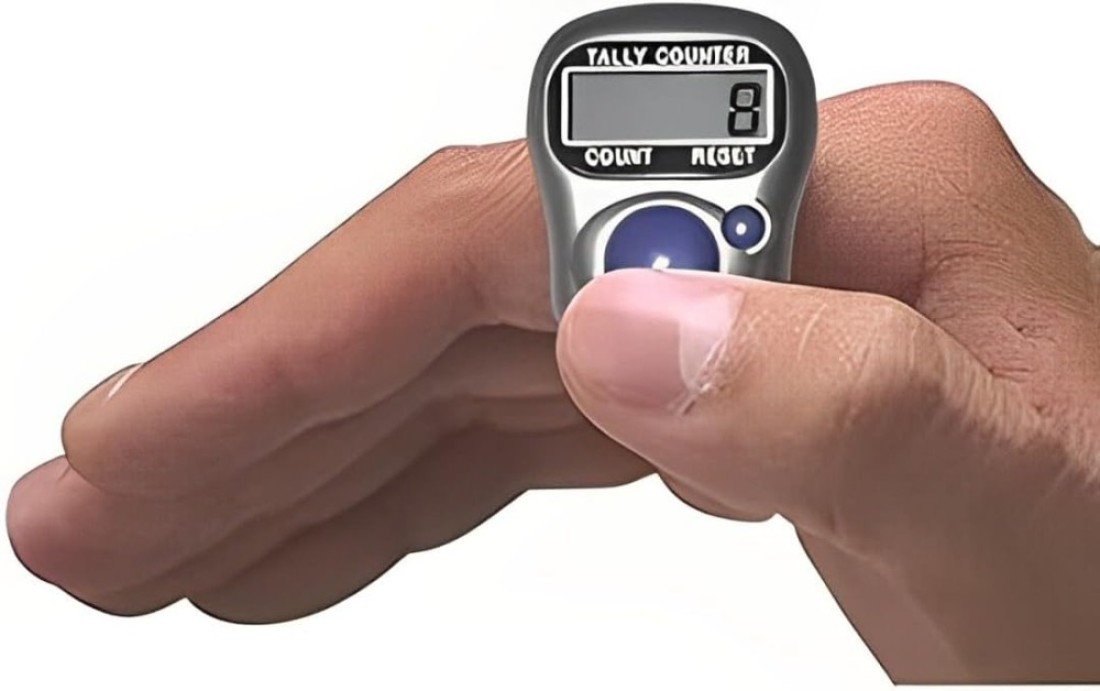 FITTO Multi-Functional Electronic Finger Counter 5-Digit LCD Display - EQ Clicker Mechanical Hand Tally Tasbih Digital Tracker for Muslim Prayer Counter - Mini Handheld Clicker