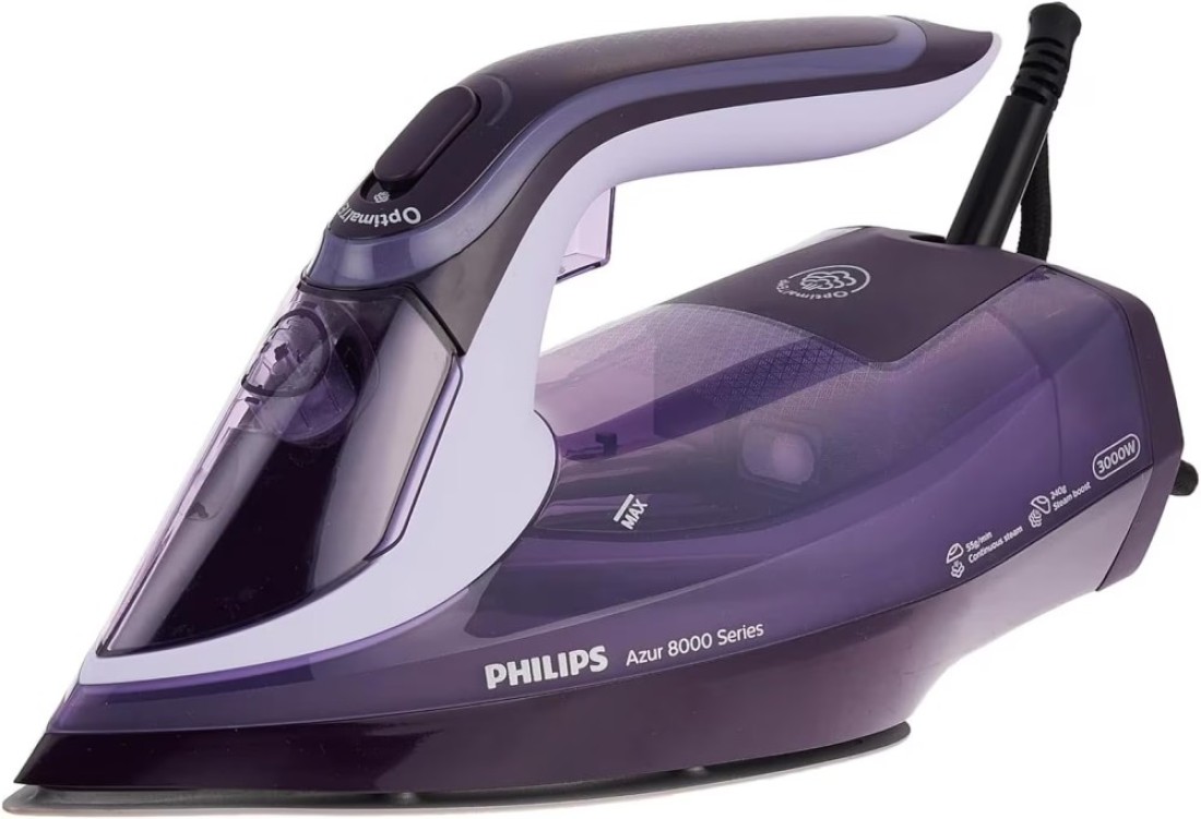 Philips Steam Iron Azur 8000 Series, 3000W, Steamglide Elite Soleplate, No Burns, Auto Shut-Off - DST8021/36