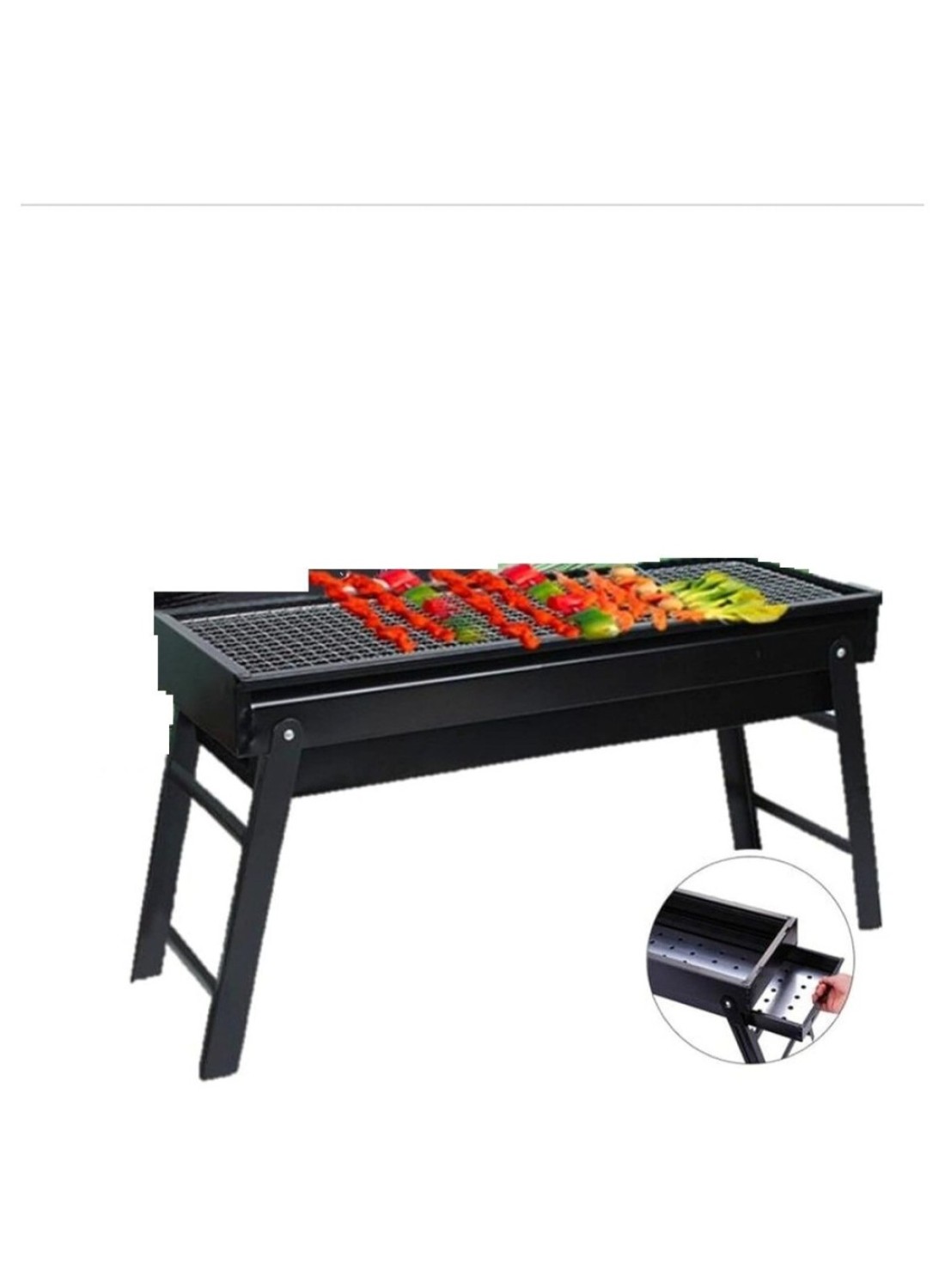 Portable Charcoal Barbecue Grill Foldable Stainless Steel BBQ Grill for Outdoor Camping Household Cooking Picnics Lightweight Durable Compact BBQ Equipment

