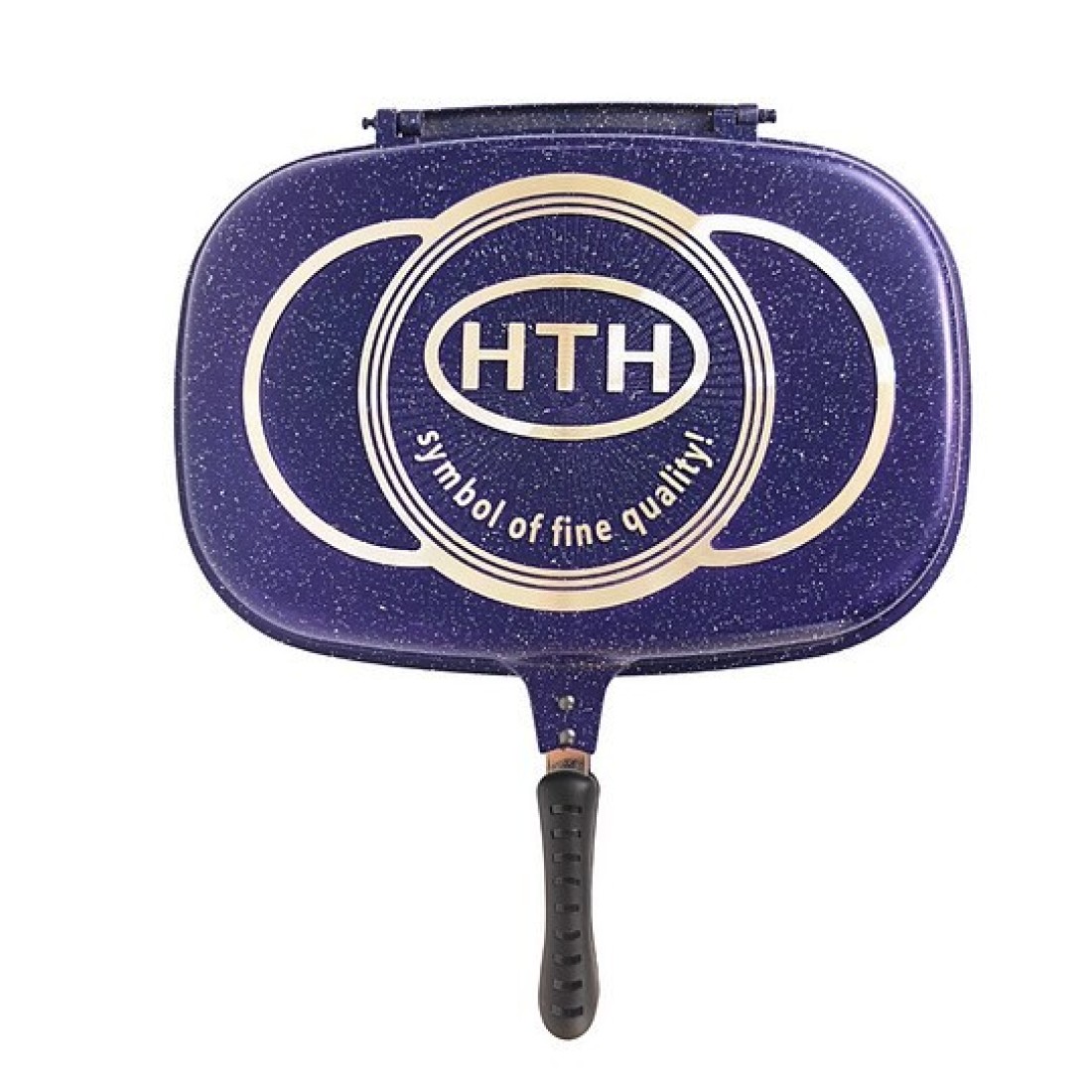 Non-stick pan fried steak artifact double-sided pressure cooker light oil and less smoke (32CM, blue)