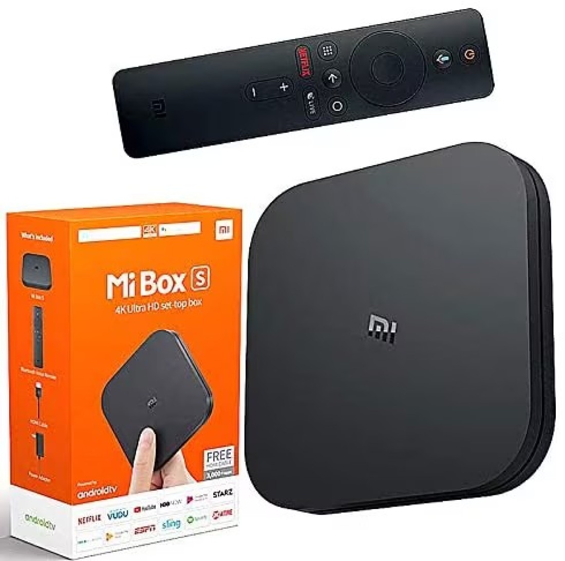 Xiaomi Mi Box S with 4K HDR Android TV Streaming Media Player Google Assistant Remote Official International Version - Black