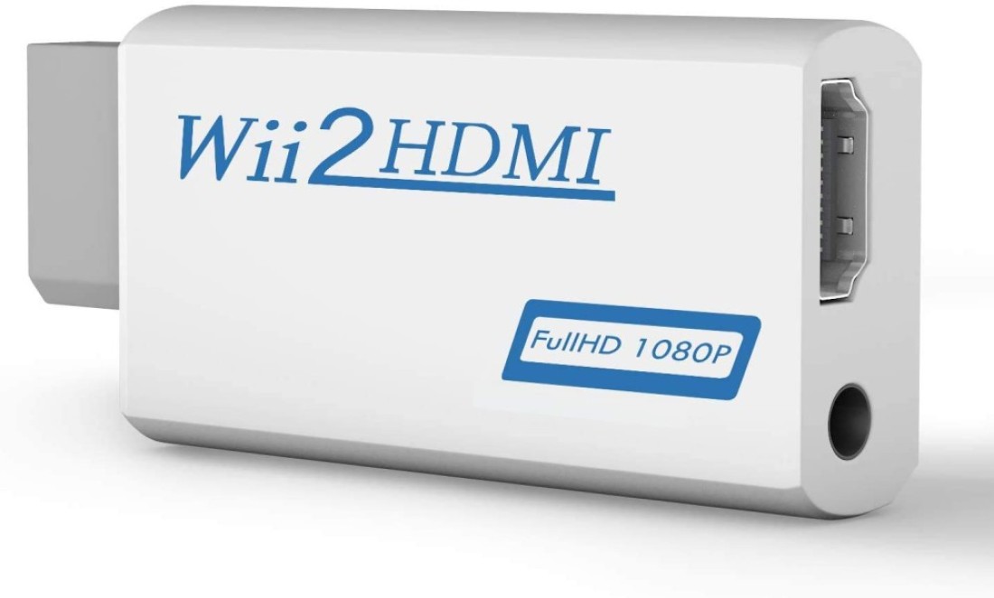 GOGOSHOP Wii to HDMI Converter Wii to HDMI Adapter 1080P 720P Output Video Audio Adapter HDMI Converter with 35mm Audio JackHDMI Output Supports All Wii Display Modes White