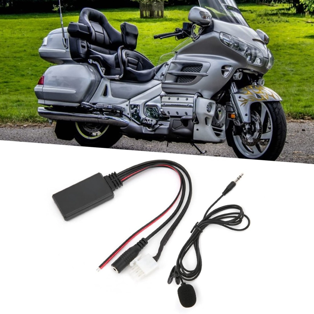 DC 12V Car Audio Cable AUX Bluetooth 5.0 Adapter, Auto Audio Adapter Replacement for Honda Goldwing GL1800