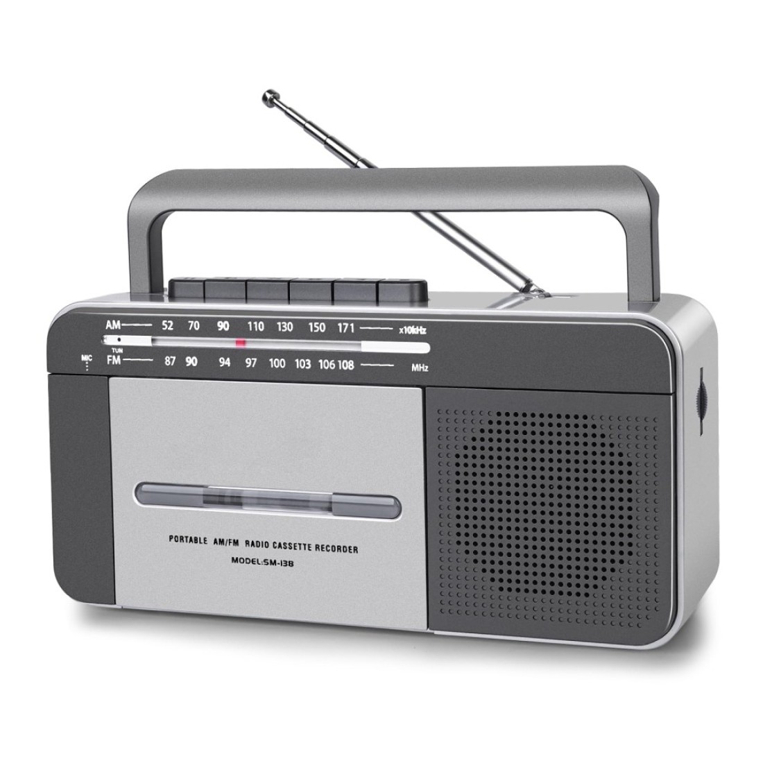 FIOLEES Portable Cassette Tape Player and Recorder with AM FM Radio LED Power Indicator Handheld Loud SpeakerMicrophone35mm Earphone JackPowered by AC or C Batteries for GiftHome