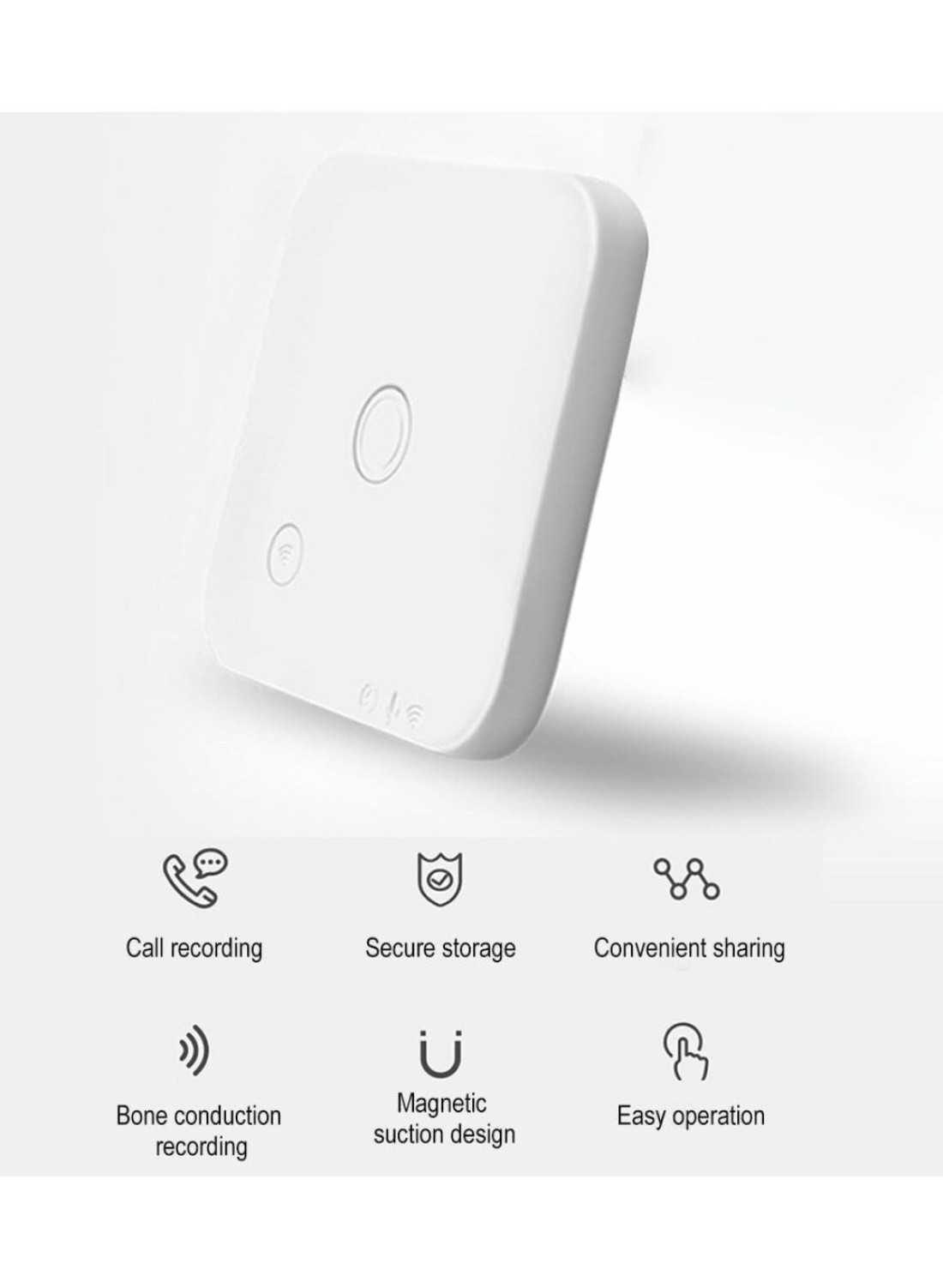 Yeasha,Smart Voice Recorder Voice Activated Recorder With App Microfono Espia Phone Recording Device Bone Conduction Sensing Recording Wireless Data Transmission For Meeting Lectures Interview