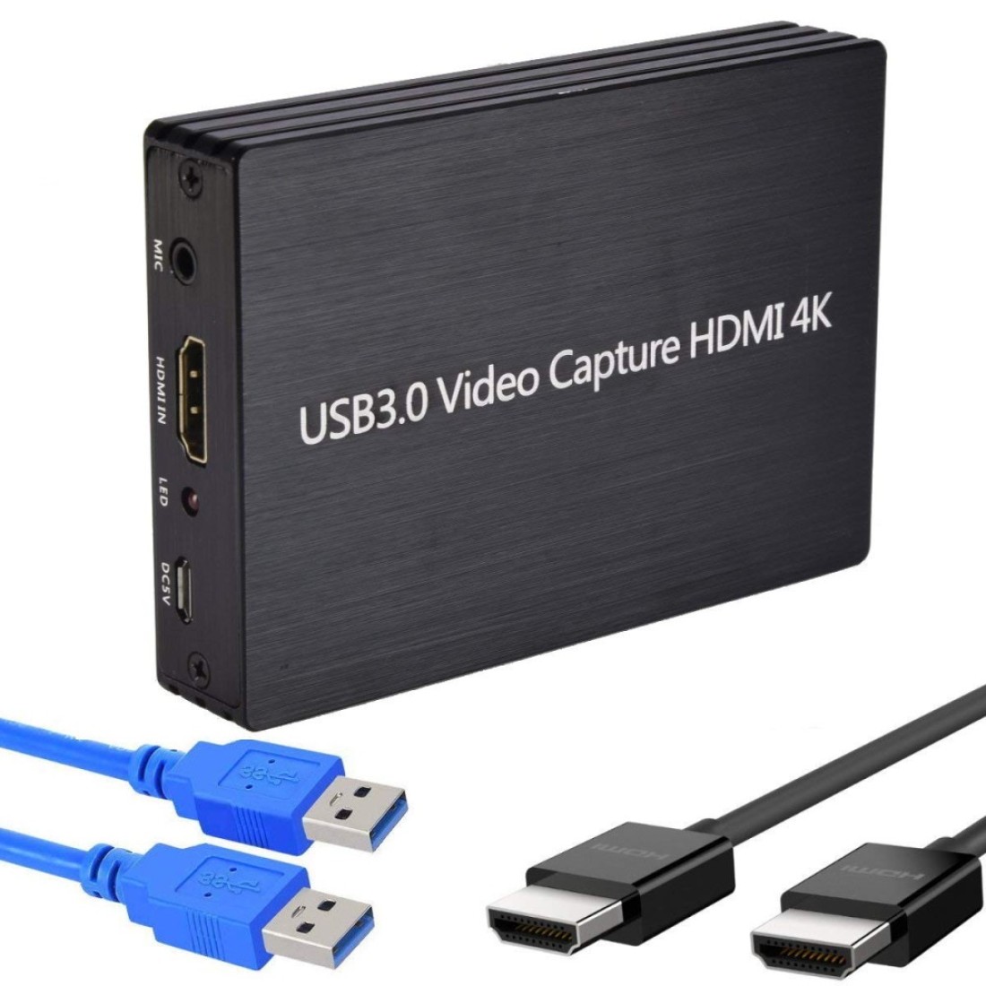 YOTOCAP 4K 60fps HDMI to USB3.0 Game Video Capture Card with Microphone Input, Audio Output, Record up to 1080p Full HD, Broadcast Live Stream and Record Grabber Converter