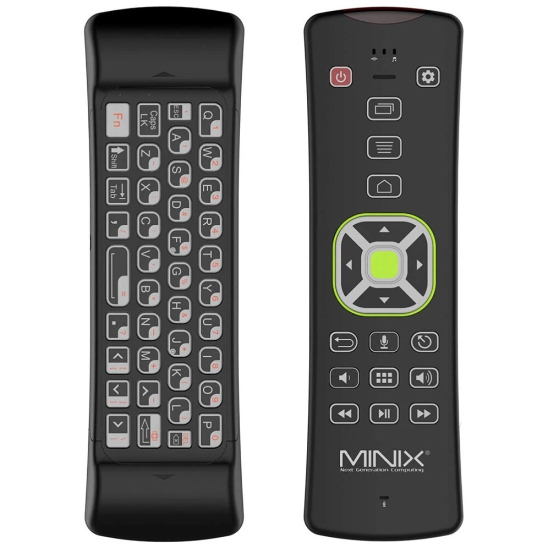 Minix A3 Backlit Remote For Android Tv Box, Pc Mini Qwerty Wireless Keyboard With Backlit Buttons &amp; Six-Axis Gyroscope Remote With Voice Input
