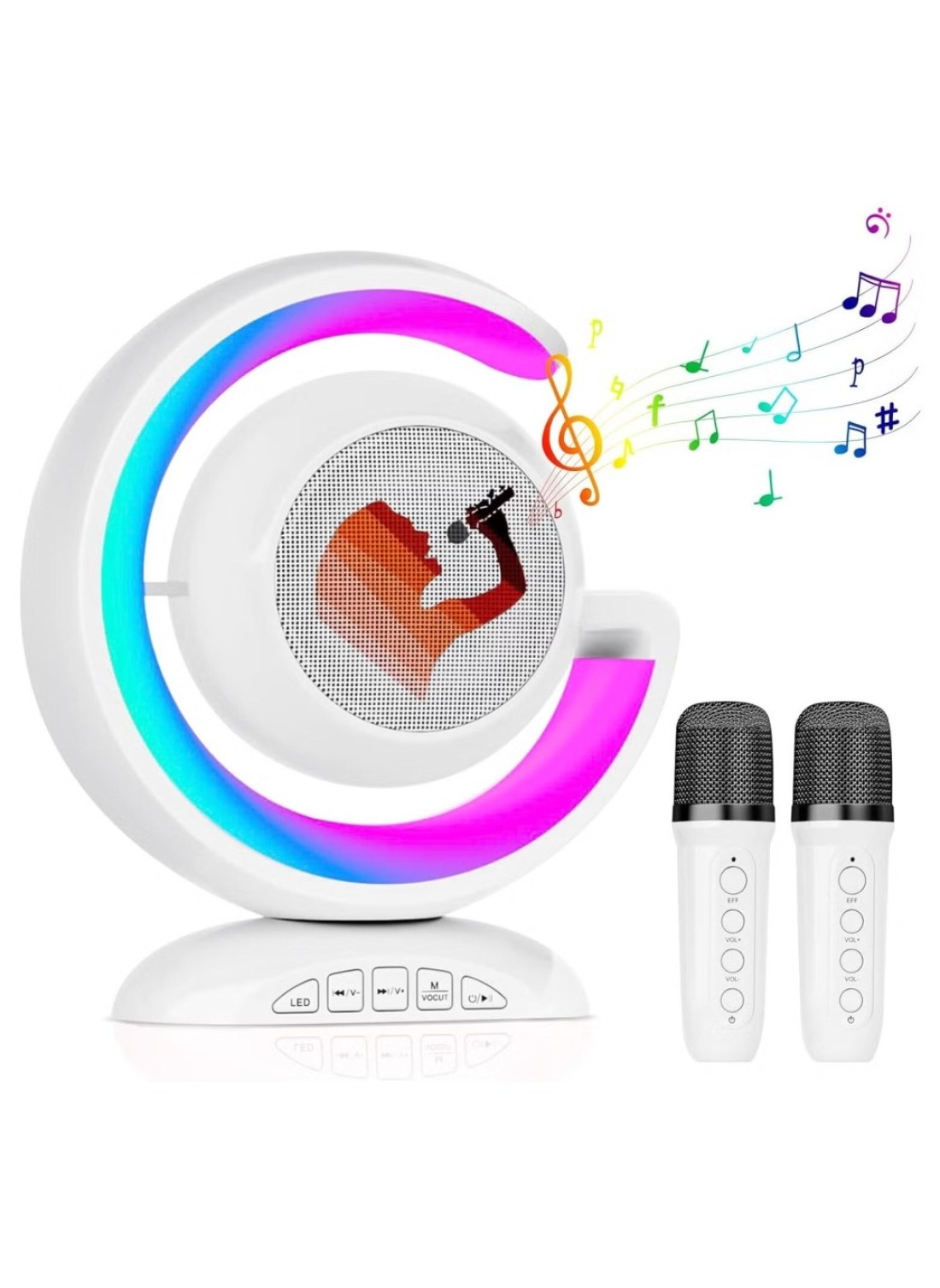 Kids Karaoke Machines For Girls With 2 Wireless Microphone Karaoke Machine Kids Adults With Voice Changing And LED Lights Boys Girls Birthday Party Toys Gifts