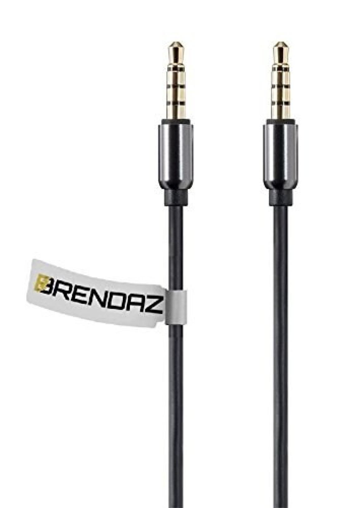BRENDAZ Auxiliary AUX 3.5mm TRRS Audio &amp; Microphone Cable, Universal 4-Conductor Stereo Cord for Smartphone, Headphone, Microphone, PC, Car Stereo to Connect 3.5mm Enabled Devices (3-Feet)