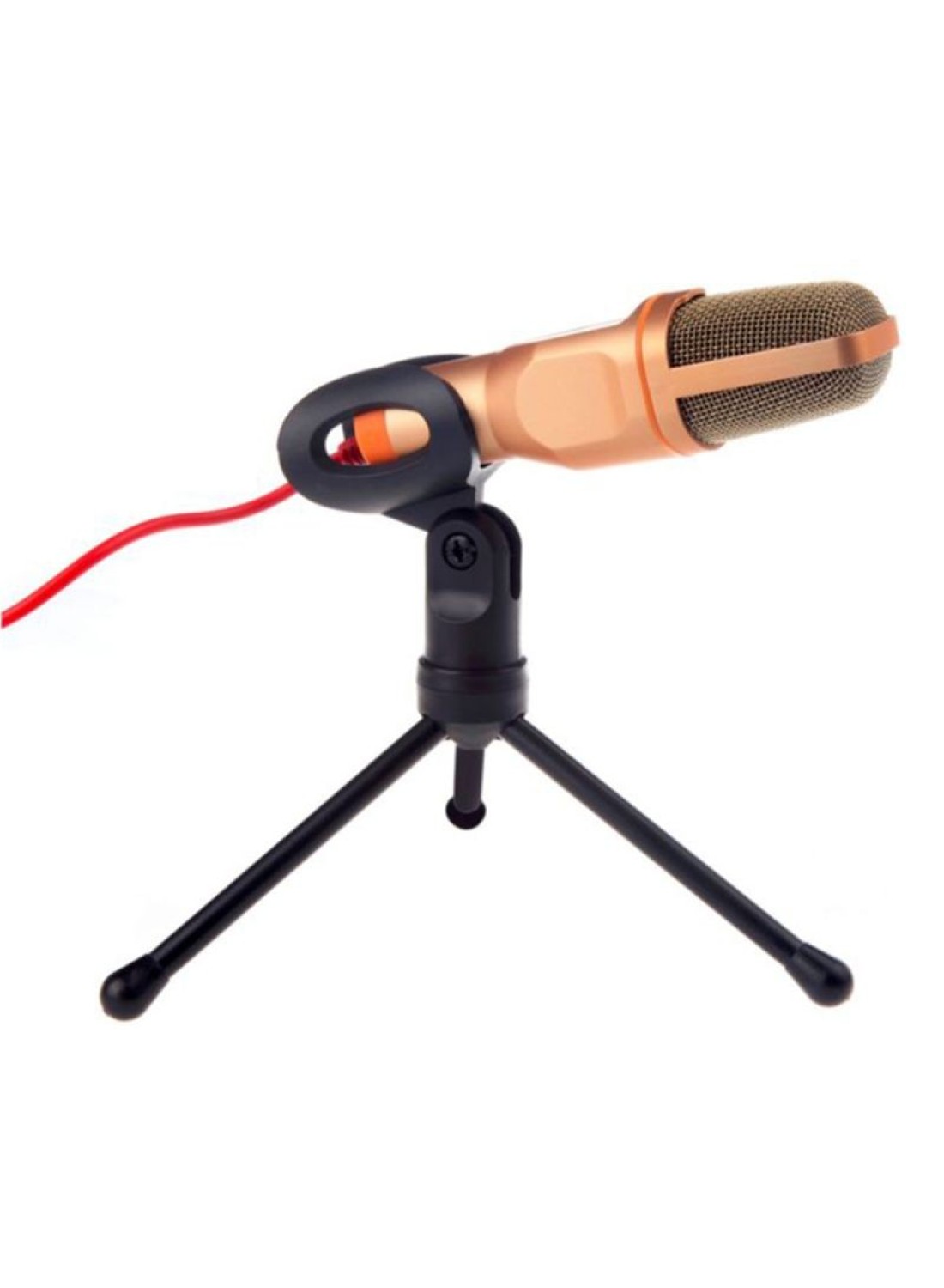 Generic Stereo Condenser Karaoke Microphone Karaoke With Holder 4478000182 Black/Gold