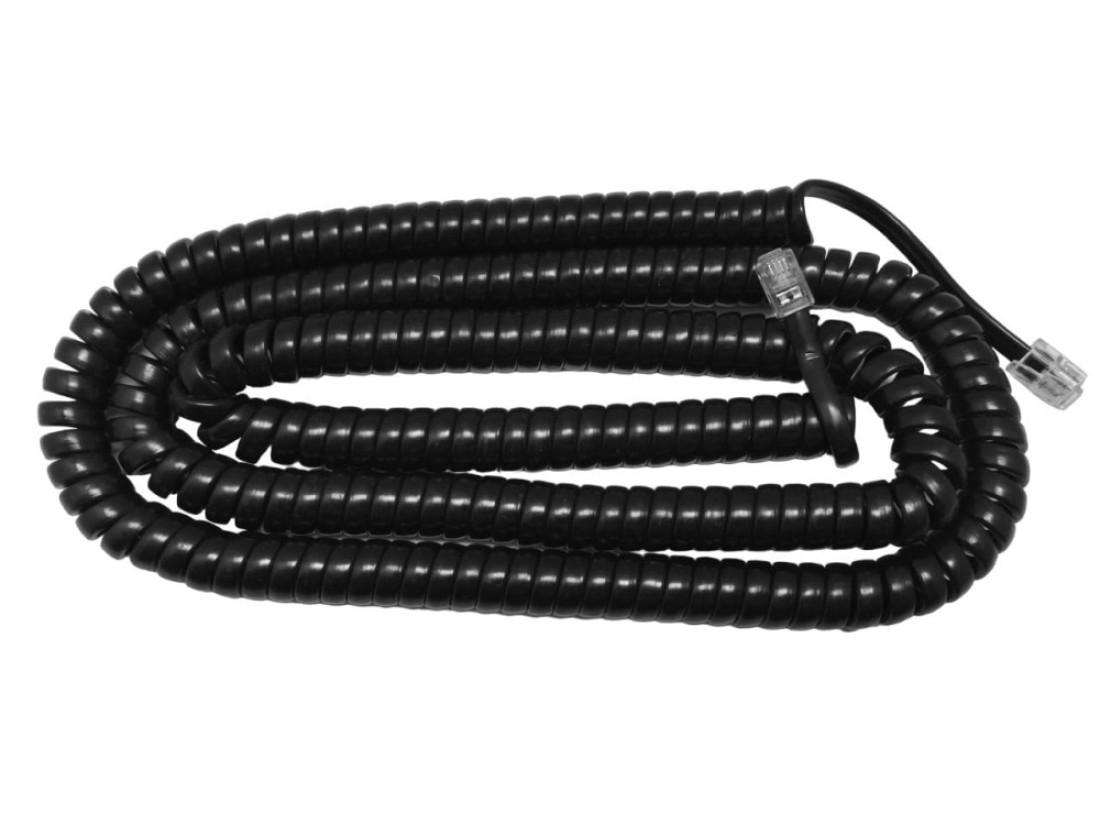 The VoIP Lounge The VoIP Lounge 25 Foot Gloss Black Long Phone Handset Receiver Curly Coil Cord